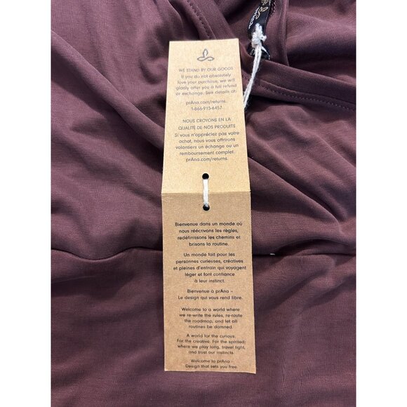 Prana Simone Plum Low-Cut Back Jersey-Knit A-Line Dress Small NWT - Picture 5 of 5